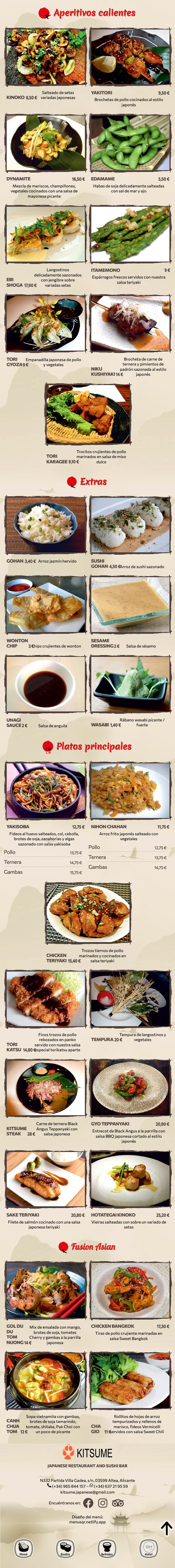 Menu QR Kitsume platos