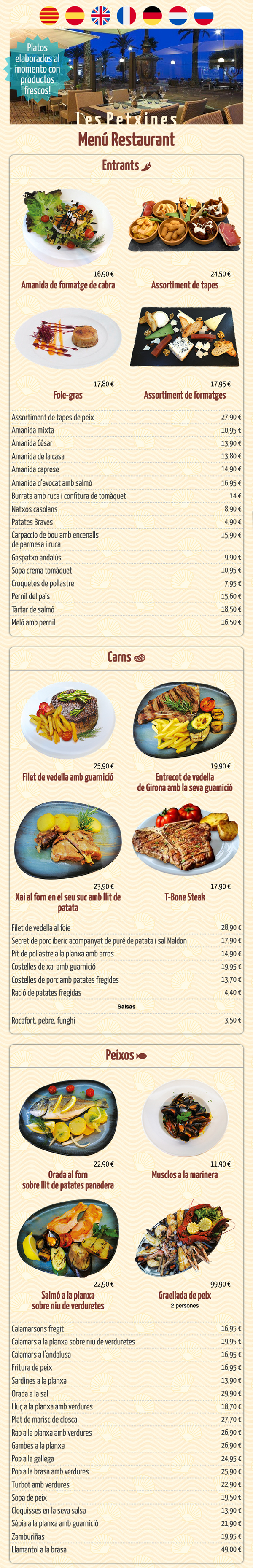 Menu QR Bendito Les Petxines comidas